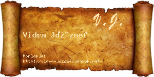 Vidra József névjegykártya